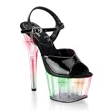 Pleaser Shoes Women's ADORE-709LT, 6 1/2'' Stiletto Heel Ankle Strap Platform Sandal W/Lights