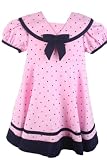 Rare Editions Baby Girls Fall/Winter Pink with Blue Polka Dot Dress
