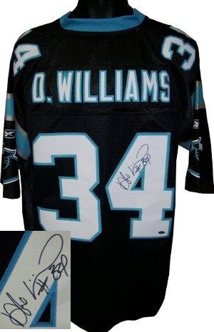 DeAngelo Williams Signed Uniform - Carolina Panthers Reebok Black EQT stain on front number - Autographed NFL Jerseys