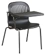 4 Pack Deluxe Chairs with Titanium Finish Frame and Notebook Tray By Office Star