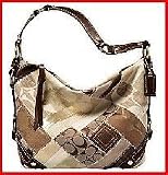 Coach Signature Patchwork Carly Handbag 12523 Khaki