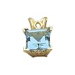 14K Yellow Gold Genuine Swiss Blue Topaz Scroll Pendant