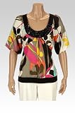 Lily Print Embellished Blouse