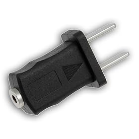 Fotodiox Pro, Sync Cable Adapter - F Phono Plug (3.5mm)- to Male Household (2 blade), for Speedotron, Elinchrom, Novatron Powerpack