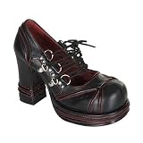 Demonia Shoes Women's VAMPIRE-03, 3'' Platform Heel W/D-Ring Lace-Up