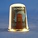 Porcelain China Collectable Thimble - Travel Poster Series London -- Free Gift Box