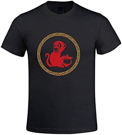 2016 Monkey Years Men's Cotton Classic Short-Sleeve Round Neck T-Shirt Black