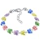 SCBR151 Made with Swarovski Elements� Butterfly Multicolor Crystal Charm Bracelet in .925 Sterling Silver with Lobster Clasp 5.5"