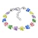 SCBR151 Made with Swarovski Elements� Butterfly Multicolor Crystal Charm Bracelet in .925 Sterling Silver with Lobster Clasp 5.5"