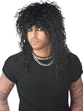 Men's 80s Black Rock Star Costume Wig