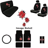 41njUZG51rL. SL160  15PC Lady Bugs Shield Auto Accessories Interior Combo Kit Gift Set