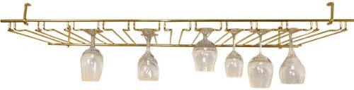 11 Channel Overhead Stemware Rack - Brass Colored