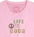Life is good Women Peace Applique Creamy T-Shirt, Pink