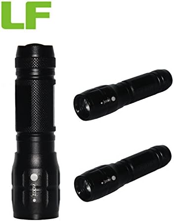 Pack of 2, Lighting Family Adjustable Focus Mini CREE LED Flashlight Torch, Super Bright,150 lumen, Batteries Not included, Zoomable LED Flashlights