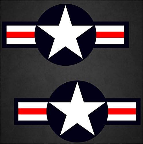 2 - 5"x10" USAF Aircraft Insignia Stickers Military Star Graphics Decal Sticker
