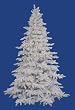 10' Pre-Lit Flocked White Spruce Artificial Christmas Tree - Clear LED Lights