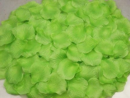 BELLA Decal 2000 Pcs Colorful Silk Rose Petals Artificial Flower Bridal Shower Favors for Wedding Party Supplies Decoration (Lime)