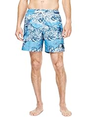 XXXL Blue Harbour Map Print Quick Dry Swim Shorts