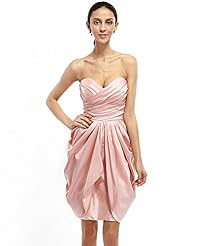 Strapless Sheath Sweetheart Taffeta Natural   Waistline Cocktail Knee Length Lace Draped  Dress