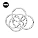 HeeYaa 10 Pieces of 1-inch Flat Key Rings - Metal Keychain Rings, Split Keyrings, Flat O-Ring for Home, Car, Office Keys Attachment (Silver)