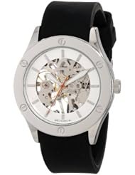 Breda Womens 1450_blk "Addison" Mechanical See-Through Rubber Strap Watch