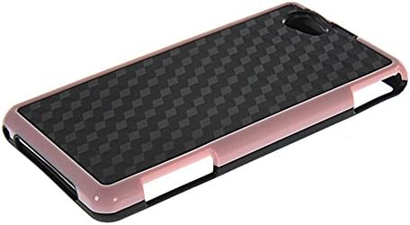 MOLADO Case for Sony Xperia Z1 Compact D5503 Premium Carbon Fibre Texture Smooth Skin Gel TPU Silicone Soft Back Case Cover Pink
