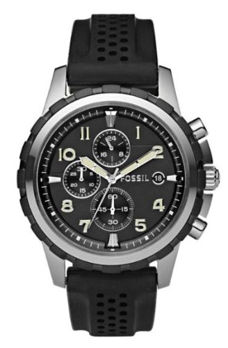 FOSSIL Dean Chronograph Silicone Watch-Black