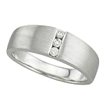 3 Diamond 0.15 ct. Men's Ring in 14K White Gold