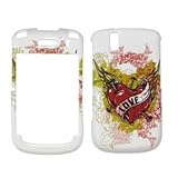 White Love Tattoo Design Snap-On Cover Hard Case Cell Phone Protector Black ....