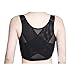 Lesbian Breathable Super Flat Les Compression 3 Rows Central Clasp Chest Binders (Lable Size L=Lable Size XL, Black)