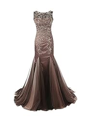 Beaded Mermaid Mother-of-the-Bride Dress  with a Brush/Sweep Train 