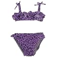 Famous Brand - Infant And Toddler Girls 2 Piece Cheetah Bikini Swimsuit, Purple (Size 5)