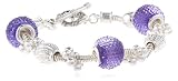 Napier "Giftable" Silver-Tone Tanzanite Colored Slider Bracelet, 8"