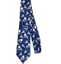 John Ashford Holiday Tie - Santa on Slopes - Navy