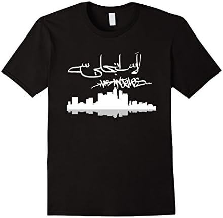 Men's Los Angeles in Arabic Script T-Shirt The City of LA Large Black