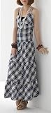 Blue Lattice Boho Dress