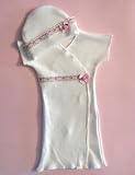 Preemie & Newborn White Gown with Pink Rose Bow (Four Sizes!), Small Infant 5-8 Pounds