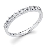 14k White Gold Channel Set 13 Round Diamond Wedding Anniversary 2.3mm Ring Band (3/8 cttw, G-H Color, SI1 Clarity)