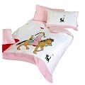 fleuresse G-142237-0001-0600 Bestickte Perkal Bettw�sche kids 100 x 135/40 x 60 cm ros� / wei�