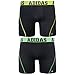 adidas Men's Sport Performance Climacool Boxer Brief Underwear (2-Pack), (Black/Solar Yellow)/(Black/Flash Green)