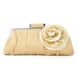 Rose Satin Clutch / Evening Handbag, Gift Idea PURPLE