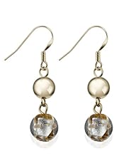 Gold Plated Foil Bead Drop Earrings