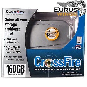 SmartDisk XF160 Crossfire 160GB 7200RPM USB 2.0/FireWire External Hard Drive for Mac and Windows