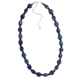 Beaded Lapis Necklace 18 to 22 Inches