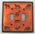 Montana Silversmiths Wildlife Wild Game Moose Bear Lodge Cabin Double Switchplate Cover Wall Plate Rustic Home Decor Accent montana lifestyles