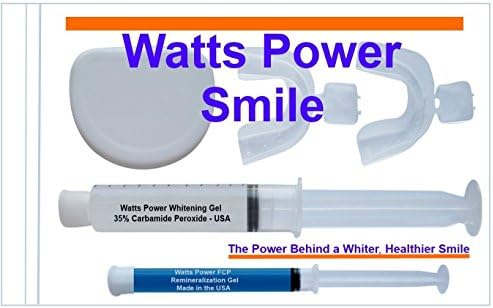 Watts Power White 35% Teeth Whitening Kit with NEW Aftercare Gel & Trays - Mint