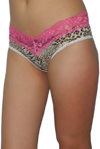 Ladies Sexy Hipster Stretch Lace Brief Panties Underwear Small/5 Red & Brown