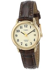 Timex Womens T20071 Easy Reader Brown Leather Strap Watch