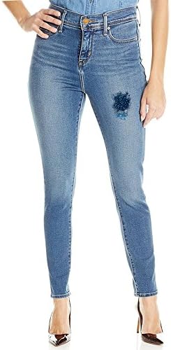 SOSOLO Women's Midnight Sailing Mid-Rise Elastic Denim Print Skinny Jean Large
