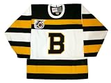 Boston Bruins Vintage 75 Year Patch White NHL Hockey Jersey (CCM) Professionally SEWN ON Authentic Tackle Twill Name and Numbers